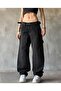 Black Side Buckle Baggy Palozzo Jeans