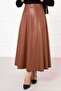 Mevlana Leather Skirt Tan - 3