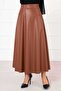 Mevlana Leather Skirt Tan - 2