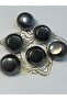 Black Large Size Bottom-Footed 6-Piece Coat Button Set - 3