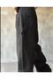 Black Side Buckle Baggy Palozzo Jeans - 3