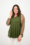 Women's Plus Size Pleated V Neck Tulle Detail Blouse 1857-25 - 3