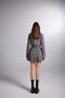 Removable Shirt Collar Detailed Striped Crop Kira Blazer Jacket Gray - 5