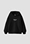 Summer Love Back Printed Oversize Unisex Black Hoodie - 2