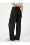 Wide Leg Fabric Trousers High Waist Pocket Pleat Detailed - 4