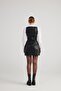 Square Neck Vegan Leather Larissa Dress Black - 5