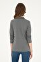 Basic Polo Neck 95% Cotton Women's Sweatshirt - 5