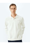 Ataturk Embroidered Cotton Blended Interlock Fabric Basic Polo Neck Sweatshirt - 3