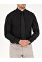 Black Slim Fit Long Sleeve Classic Shirt 50268203-Vr046 - 6