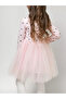 Fluffy Tulle Flexible Lycra Heart Printed Princess Tutu Dress - 3
