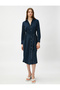 Midi Length Shirt Dress with Belted Slit - 3