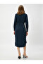 Midi Length Shirt Dress with Belted Slit - 4