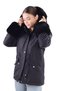 Black Sleeve Fur-Trimmed Short Coat 3433 - 7