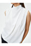 Draped Collar Blouse Sleeveless - 5