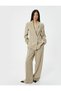 Pleated Trousers with Button Detail and Pockets