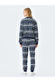 Christmas Themed Printed Cotton Pajamas Set - 4