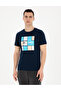 Navy Blue Slim Fit 100% Cotton Crew Neck T-Shirt 50280970-Vr033