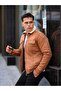 Zippered Suede Fur Tan Men's Jacket
