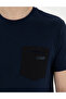 Navy Blue Regular Fit 100% Cotton Crew Neck T-Shirt 50285220-Vr033 - 7