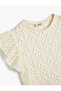 Openwork Crop T-Shirt Sleeveless Ruffle Detailed - 3