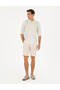 Beige Slim Fit 100% Linen Elastic Waist Lace up Woven Shorts 50285713-Vr011 - 3