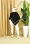 Knitwear Women's Rose Print Triangle Poncho - 3