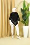 Knitwear Women's Rose Print Triangle Poncho - 2