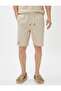 Label Printed Shorts with Lace Waist Pocket Detail Cotton - 3