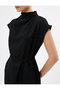 Midi Dress Drape Neckline Waist Tie Detail - 5