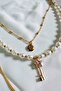 STONE STAR SWITCH PEARLED CHAIN MULTIPLE PENDANT NECKLACE - 6
