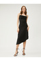 Midi Length Party Dress Scoop Neck - 2