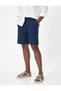 Basic Bermuda Shorts with Elastic Waist Pocket Detail - 3