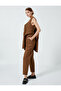 Fabric Trousers High Waist Pocket Detailed Pleated - 2