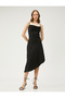 Midi Length Party Dress Scoop Neck - 3