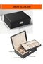 Stylish Black Faux Leather Jewelry Box with Lock, Organizer and Organizer - 6