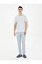 Light Blue Slim Fit Crew Neck T-Shirt 50288914-Vr095 - 4