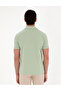 Green Slim Fit Zippered Polo Collar T-Shirt 50288915-Vr016 - 5