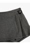 Pleated Skirt with Buckle Detail and Elastic Waist - 3