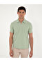 Green Slim Fit Zippered Polo Collar T-Shirt 50288915-Vr016 - 3