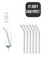 (12 Pieces) Clear Glass Straw - Inclined Glass Straw