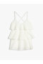 Strap Flounce Beach Dress - 6