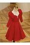 Special Design Red Long Sleeve Pearl Detailed Girl's Evening Dress - 3