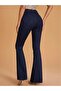 Klina Dark Blue Spanish Flare Jeans Women's Colorfast Power Lycra Stretch Denim Pants - 3
