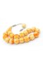 Printed Globe Cut Moire Orange Crimped Amber Efe Mascot Prayer Beads - 3