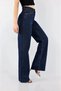 Navy Blue Super High Waist Palazzo Wide Leg Jeans Women's Wide Leg Jeans - 2