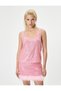 U-Neck Sequined Sleeveless Evening Blouse - 3