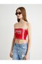 Strapless Crop Top Printed Slim Fit - 4