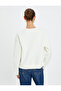 Crochet Detailed Sweatshirt Crew Neck Long Sleeve - 4