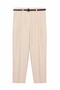 Women's Beige Quzu Belted Carrot Trousers 20K70651-Beige - 2