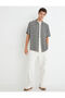 Summer Shirt Short Sleeve Ethnic Detailed Classic Collar - 2